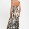 Art Deco Sequin Spaghetti-Strap Maxi Dress – Black
