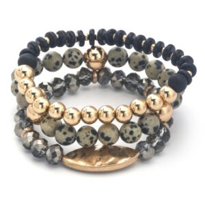 Multi Mix Bead Stretch Bracelet Set – Mixed Bead Layers