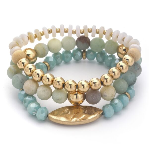Multi Mix Bead Stretch Bracelet Set – Mixed Bead Layers