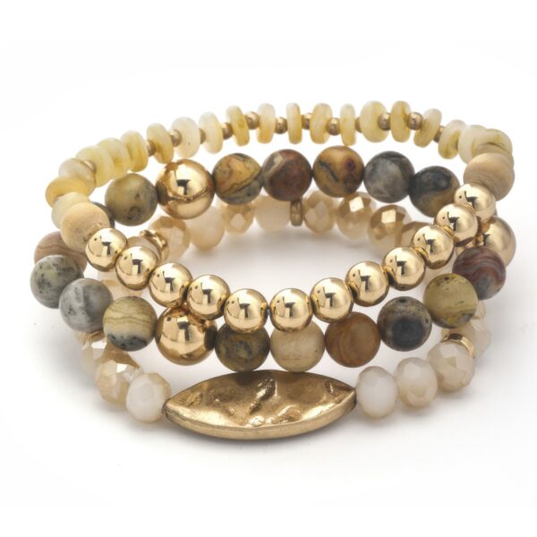 Multi Mix Bead Stretch Bracelet Set – Mixed Bead Layers