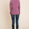 Long Sleeve Button-Down Detail Top in Burgundy