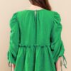 Babydoll Top with Puff Sleeves – Kelly Green