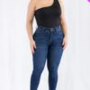 Plus-Size One-Shoulder Stretch Jersey Bodysuit – Black
