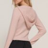 2-Way Zip Hoodie Cardigan, Relaxed Fit – Beige Pink