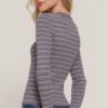 Crewneck Stripe Sweater, Relaxed Fit – Grey/White