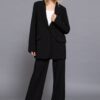 Tailored Notched-Collar Blazer with Front Button – Black