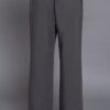 Back-Elastic Straight Woven Pants in Heather Charcoal