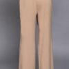 Straight Woven Long Pants with Back Elastic – Taupe