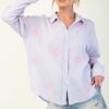 Cotton Gauze Button-Down with Embroidered Pocket – Lavender