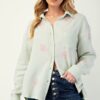 Cotton Gauze Button-Down with Floral Embroidery – Sage