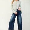 Cotton Gauze Button-Down with Floral Embroidery – Sage