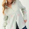 Cotton Gauze Button-Down with Floral Embroidery – Sage