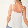 Textured Lace-Trim Poly Camisole – Ecru