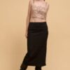 Rose Gold Floral Sequin Crop Top – Straight Neck