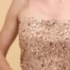 Rose Gold Floral Sequin Crop Top – Straight Neck