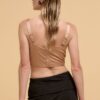 Rose Gold Floral Sequin Crop Top – Straight Neck