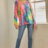 Tie-Dye Cage Hi-Low Top – V Cage Neckline