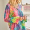 Tie-Dye Cage Hi-Low Top – V Cage Neckline
