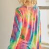 Tie-Dye Cage Hi-Low Top – V Cage Neckline