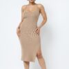 Side Slit Cami Dress – Milk Coffee