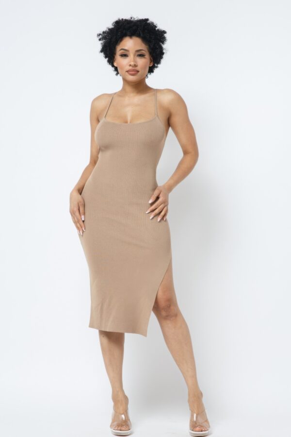 Side Slit Cami Dress – Milk Coffee