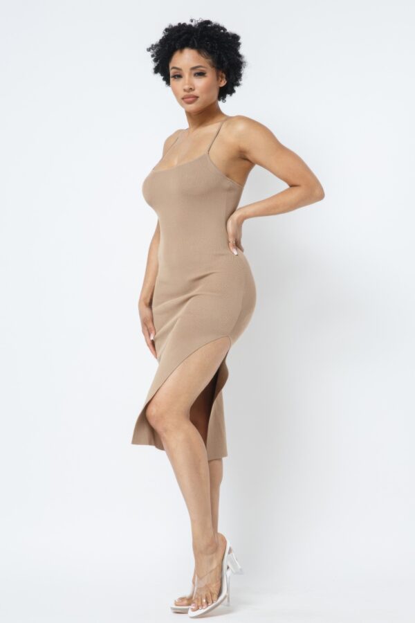Side Slit Cami Dress – Milk Coffee