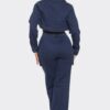 Navy Crop Jacket 3-Piece Set – Coordinated Top & Bottoms