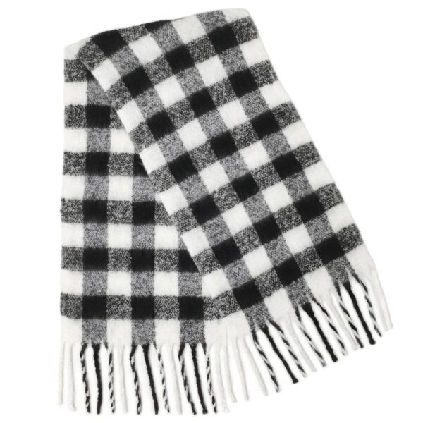 Buffalo Plaid Scarf – Oversized Black & Red Plaid