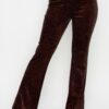Glitter Flare High-Rise Elastic Pants – Black/Red
