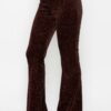 Glitter Flare High-Rise Elastic Pants – Black/Red