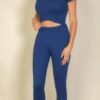 Fitted Round-Neck Short-Sleeve T-Shirt – Navy