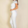 Fitted Short-Sleeve Round-Neck Tee in White