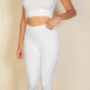 Fitted Short-Sleeve Round-Neck Tee in White