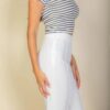 High-Waist Stretch Crepe Flare Pants – White