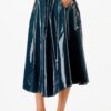 Stretch PU Midi Skirt with Pockets – Hunter Green