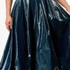 Stretch PU Midi Skirt with Pockets – Hunter Green