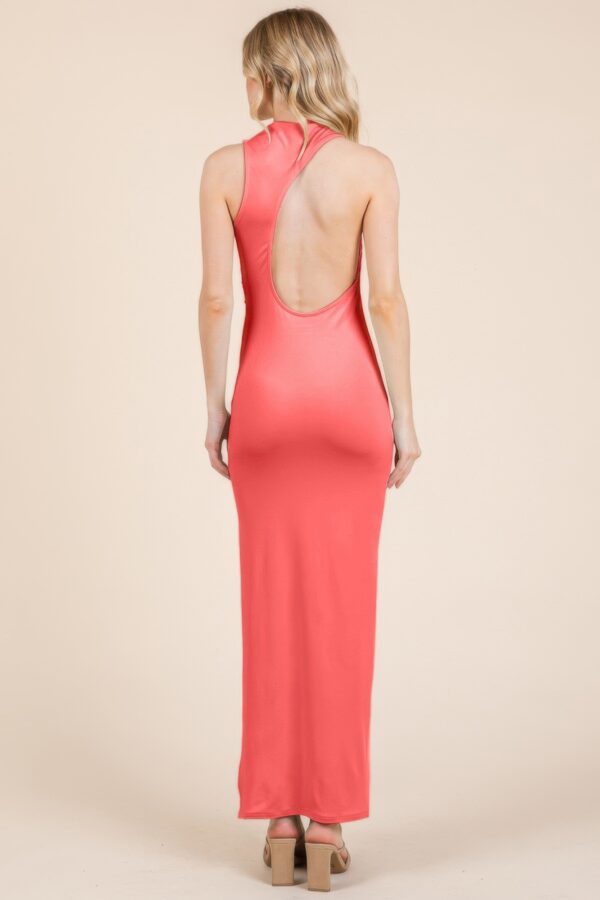 Back Cut-Out Maxi Dress with Side Shirring – Rosy Chic