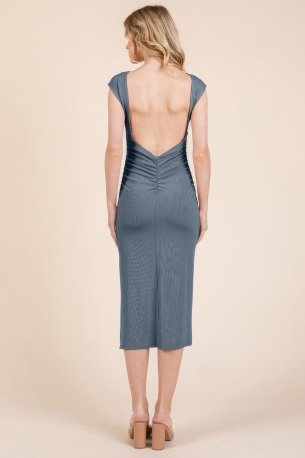 Boatneck Midi Dress with Open Back – Grisalle