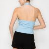 Halter Buckled Open-Back Crop Top – Powder Blue