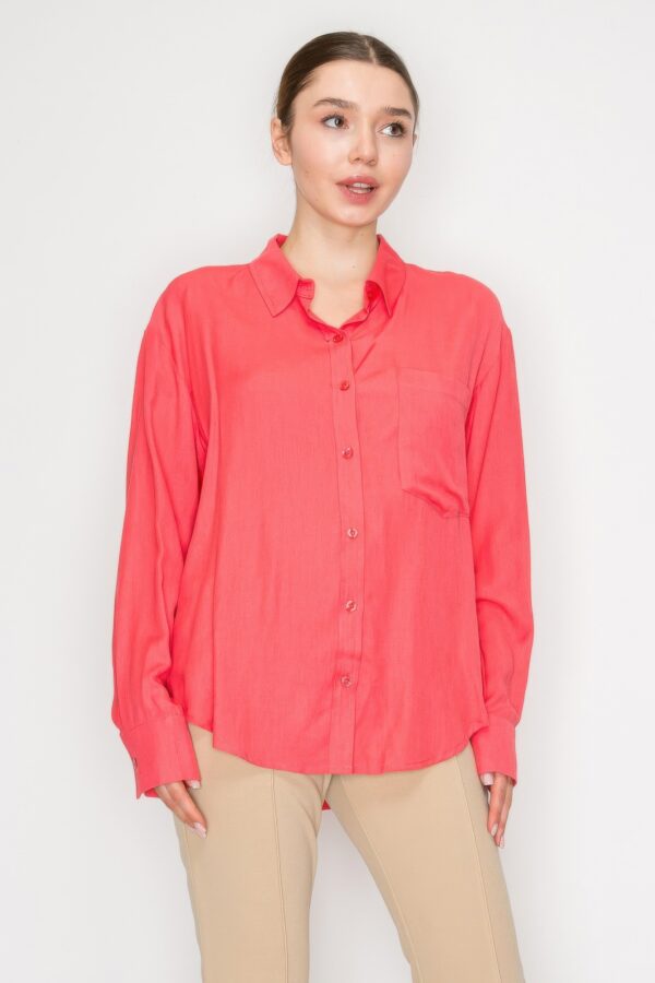 Button-Down Collared Linen Shirt – Sunset