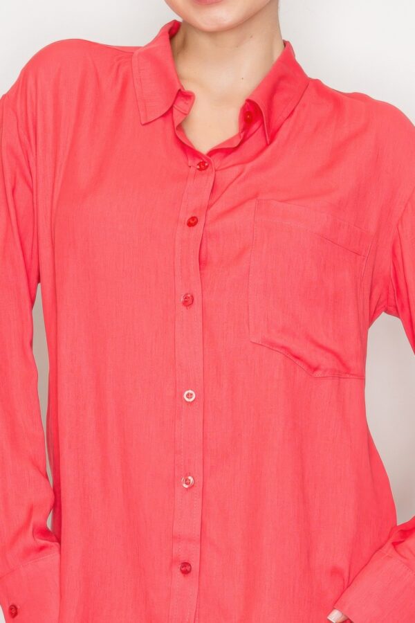 Button-Down Collared Linen Shirt – Sunset
