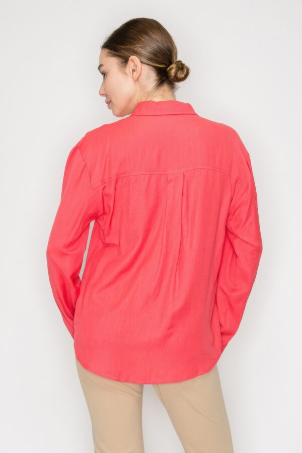 Button-Down Collared Linen Shirt – Sunset