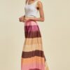 Colorblock Maxi Skirt with Pockets – Plum
