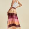 Colorblock Maxi Skirt with Pockets – Plum