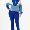 Colorblock Fleece Jacket & Flare Pants Set – Royal Blue