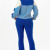 Colorblock Fleece Jacket & Flare Pants Set – Royal Blue