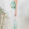 Printed Crop Top & Wide-Leg Pants Set – Ivory