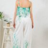 Printed Crop Top & Wide-Leg Pants Set – Ivory