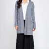 Soft-Knit Longline Open-Front Cardigan – Grey