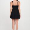 Front Ribbon-Tie Bustier Dress – Black